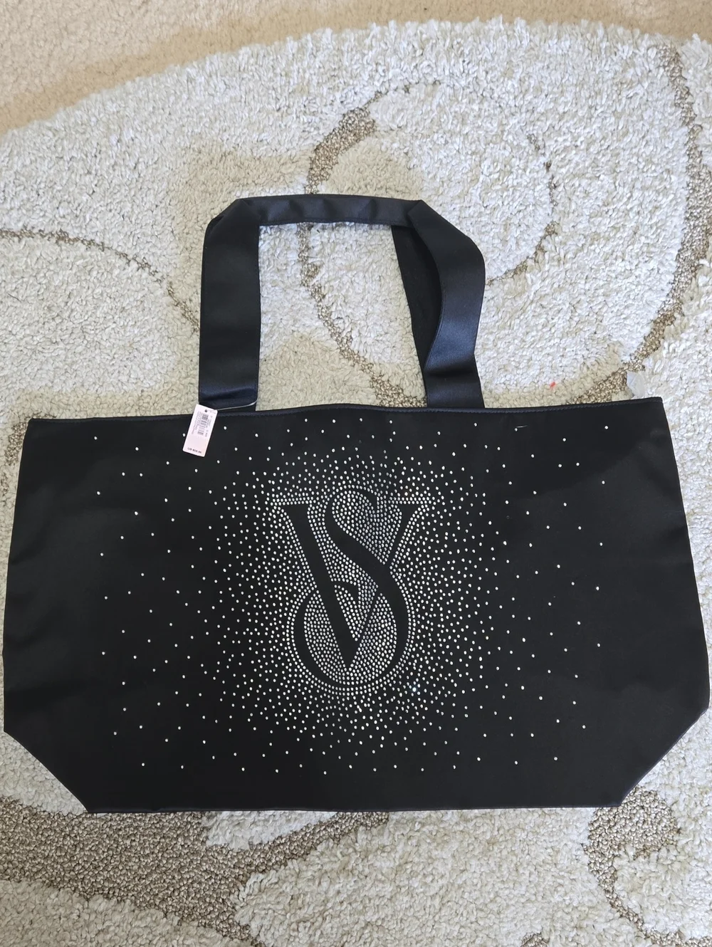 NWT Victoria's Secret Black Sparkly Tote/Weekender Bag